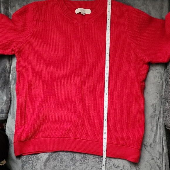 LOFT Vibrant Red Crew Neck Sweater - Picture 5 of 6